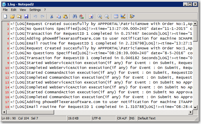Request Log File