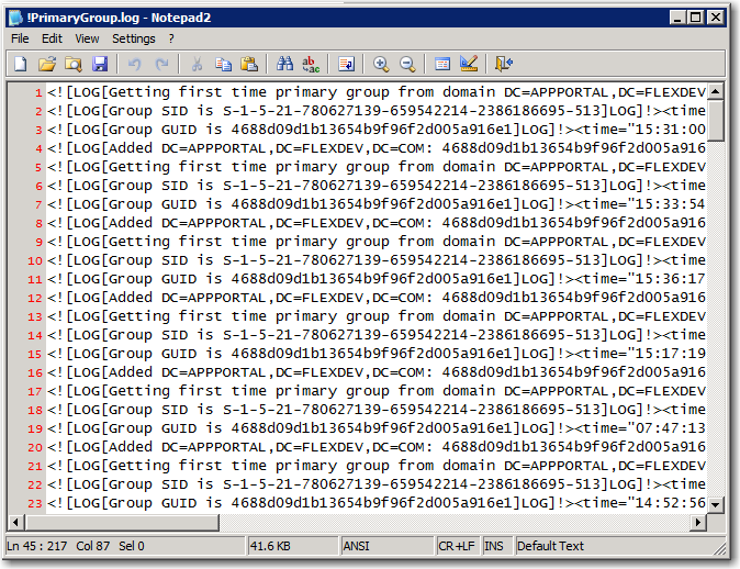 User Log File